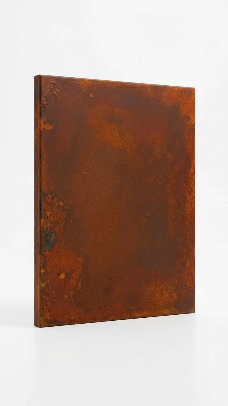 Rusted iron patina swatch 03, mottled oxide surface